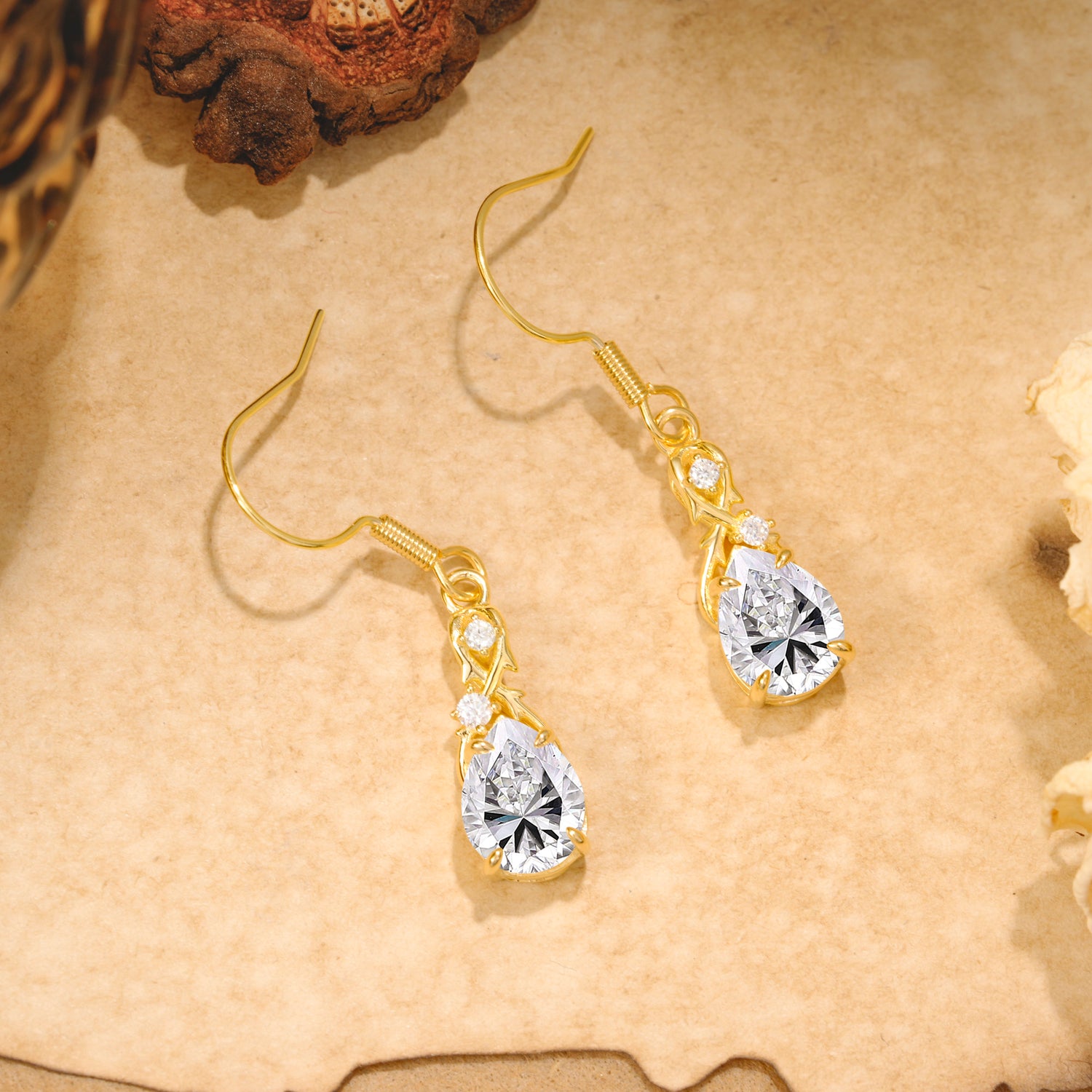 Elegant Pear Cut Lab Diamond Earrings