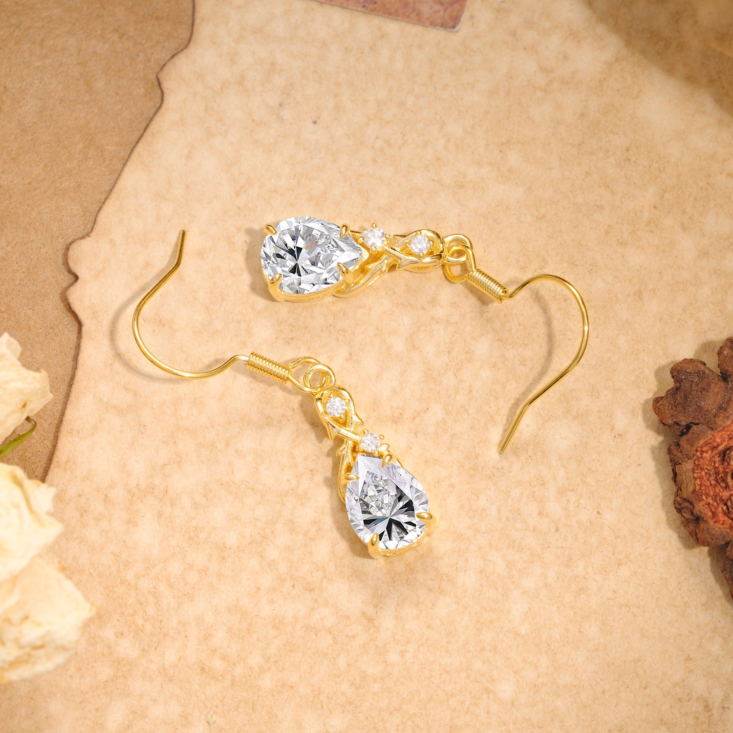 Elegant Pear Cut Lab Diamond Earrings
