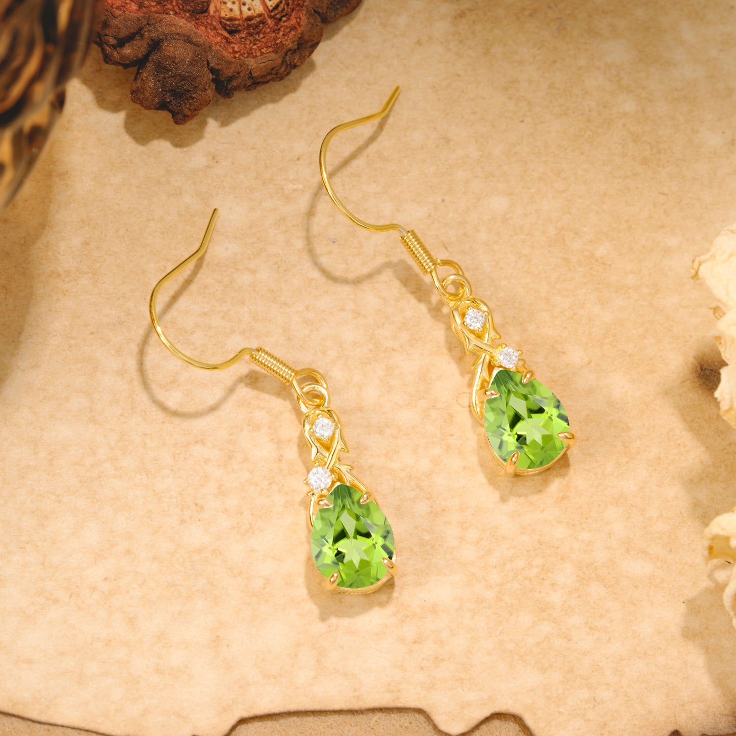 Elegant Pear Cut Peridot Earrings