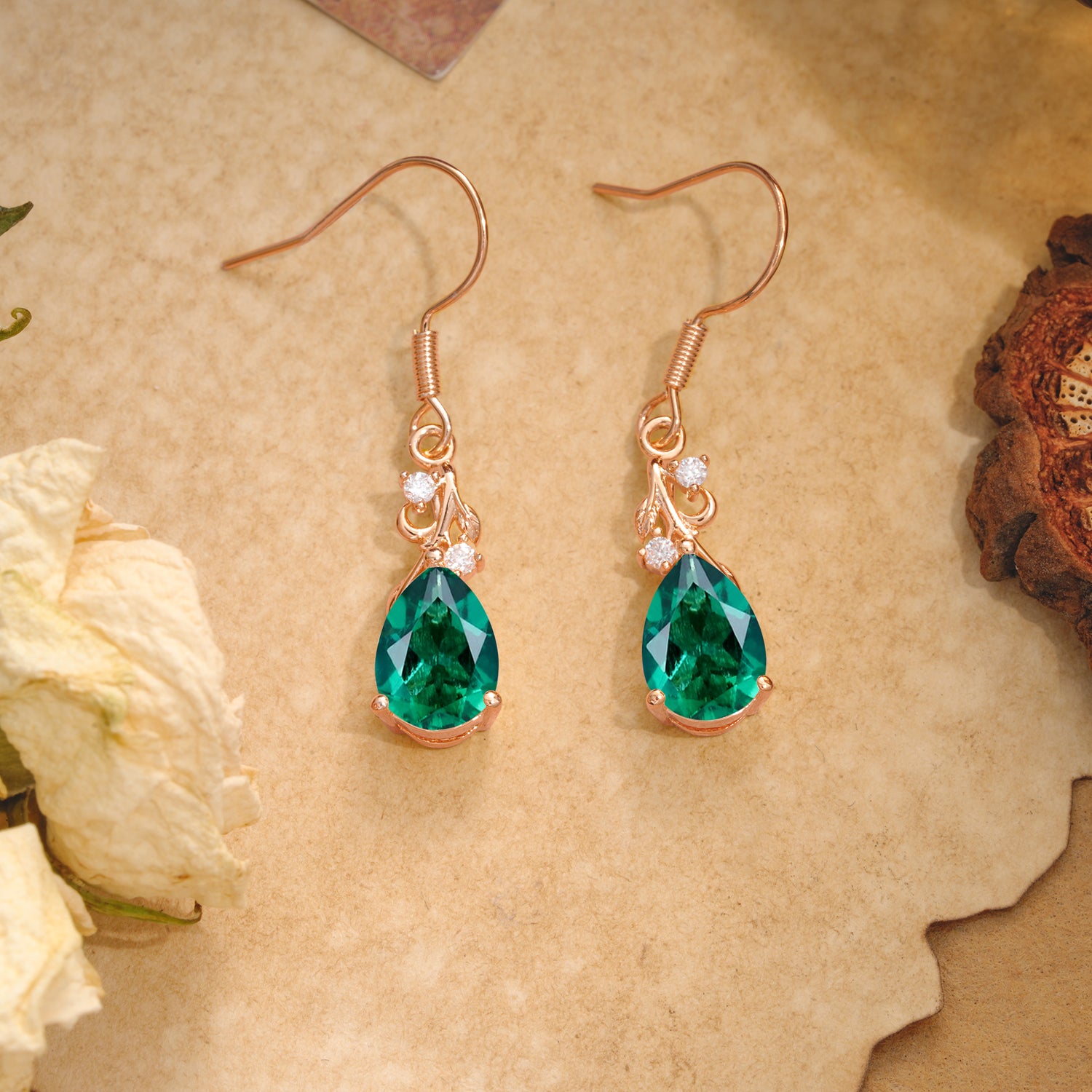 Pear Cut Emerald Earrings Jewelry for Women - Romalar Jewelry