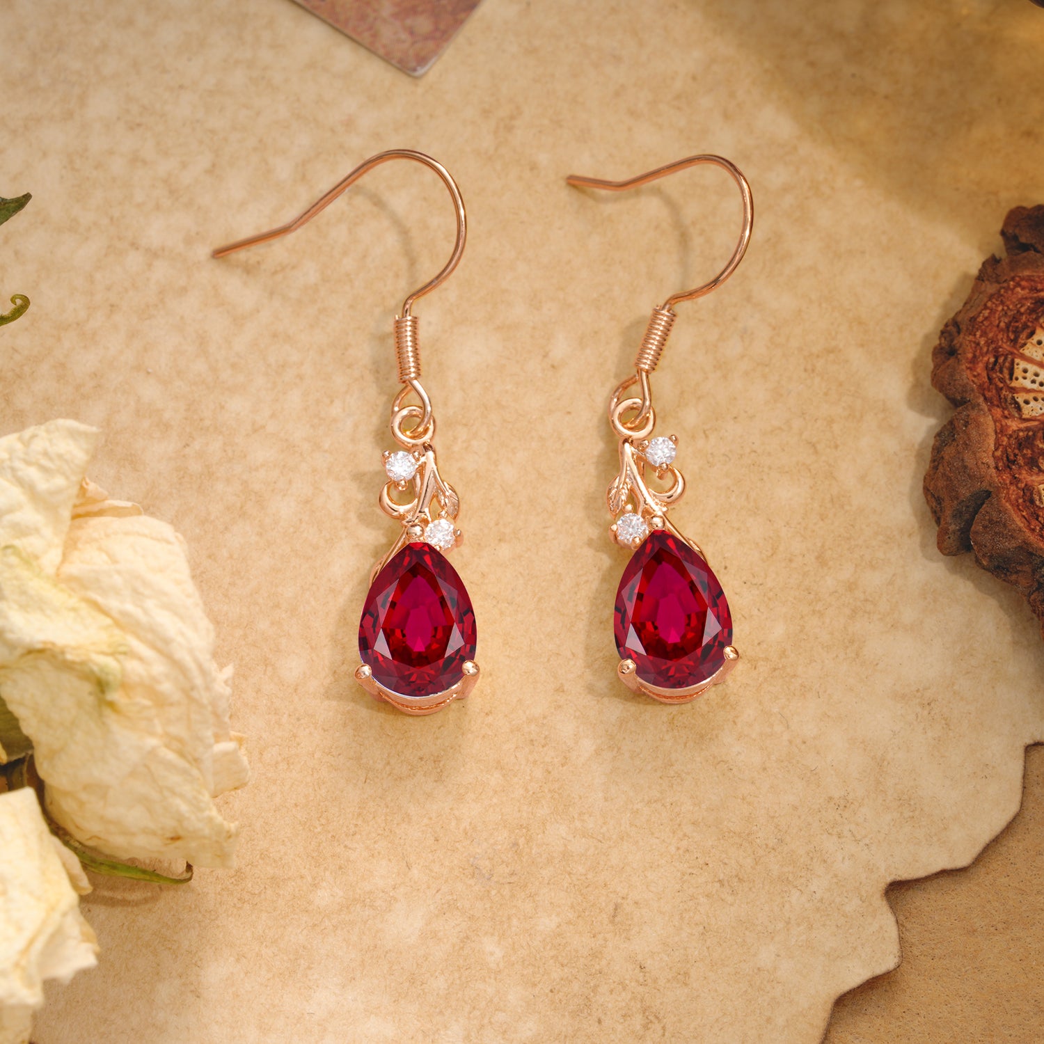 Pear Cut Ruby Earrings Jewelry for Women - Romalar Jewelry
