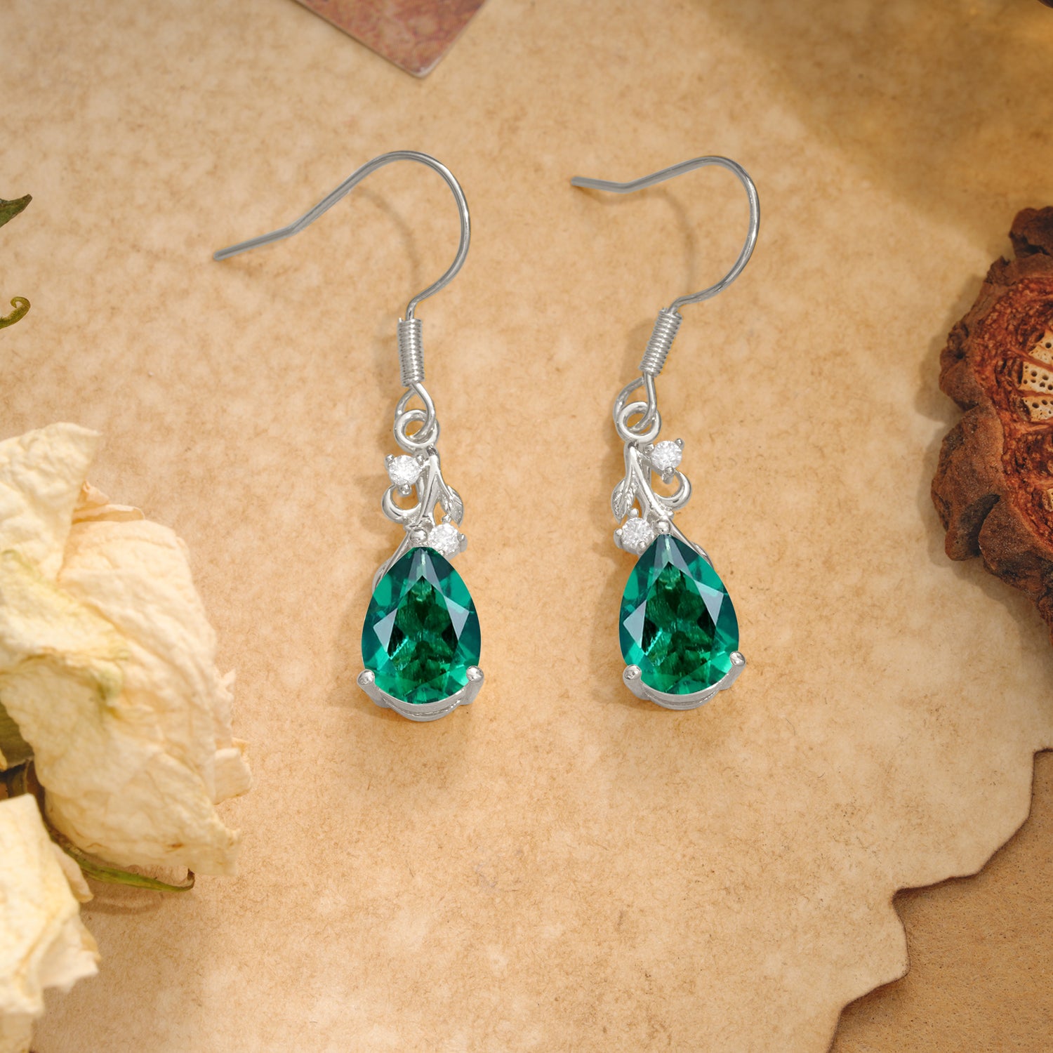 Pear Cut Emerald Earrings Jewelry for Women - Romalar Jewelry