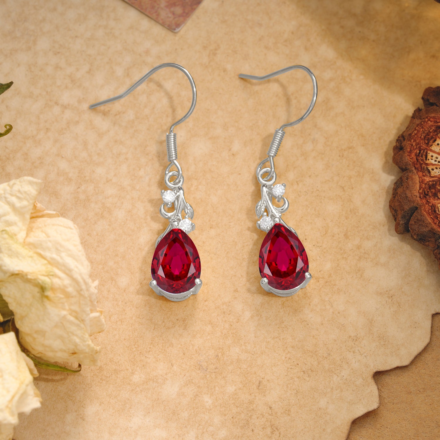 Pear Cut Ruby Earrings Jewelry for Women - Romalar Jewelry
