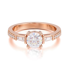 1 Carat Moissanite Engagement Ring Side Stone Promise Ring