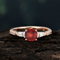 1 Carat Garnet Engagement Ring Side Stone Promise Ring