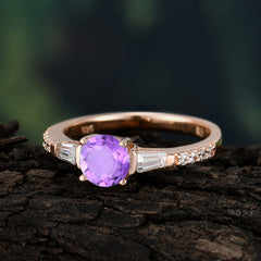 1 Carat Amethyst Engagement Ring Side Stone Promise Ring
