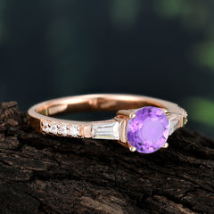 1 Carat Amethyst Engagement Ring Side Stone Promise Ring