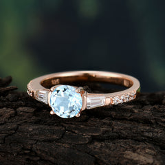 1 Carat Aquamarine Engagement Ring Side Stone Promise Ring