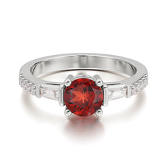 1 Carat Garnet Engagement Ring Side Stone Promise Ring
