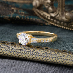 1 Carat Moissanite Engagement Ring Side Stone Promise Ring