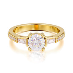 1 Carat Moissanite Engagement Ring Side Stone Promise Ring