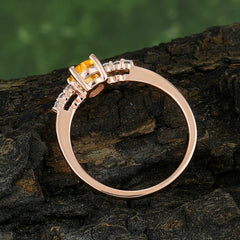 1 Carat Oval Cut Citrine Dainty Engagement Ring