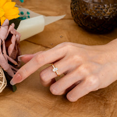 1 Carat Oval Cut 4 Prong Moissanite Dainty Engagement Ring