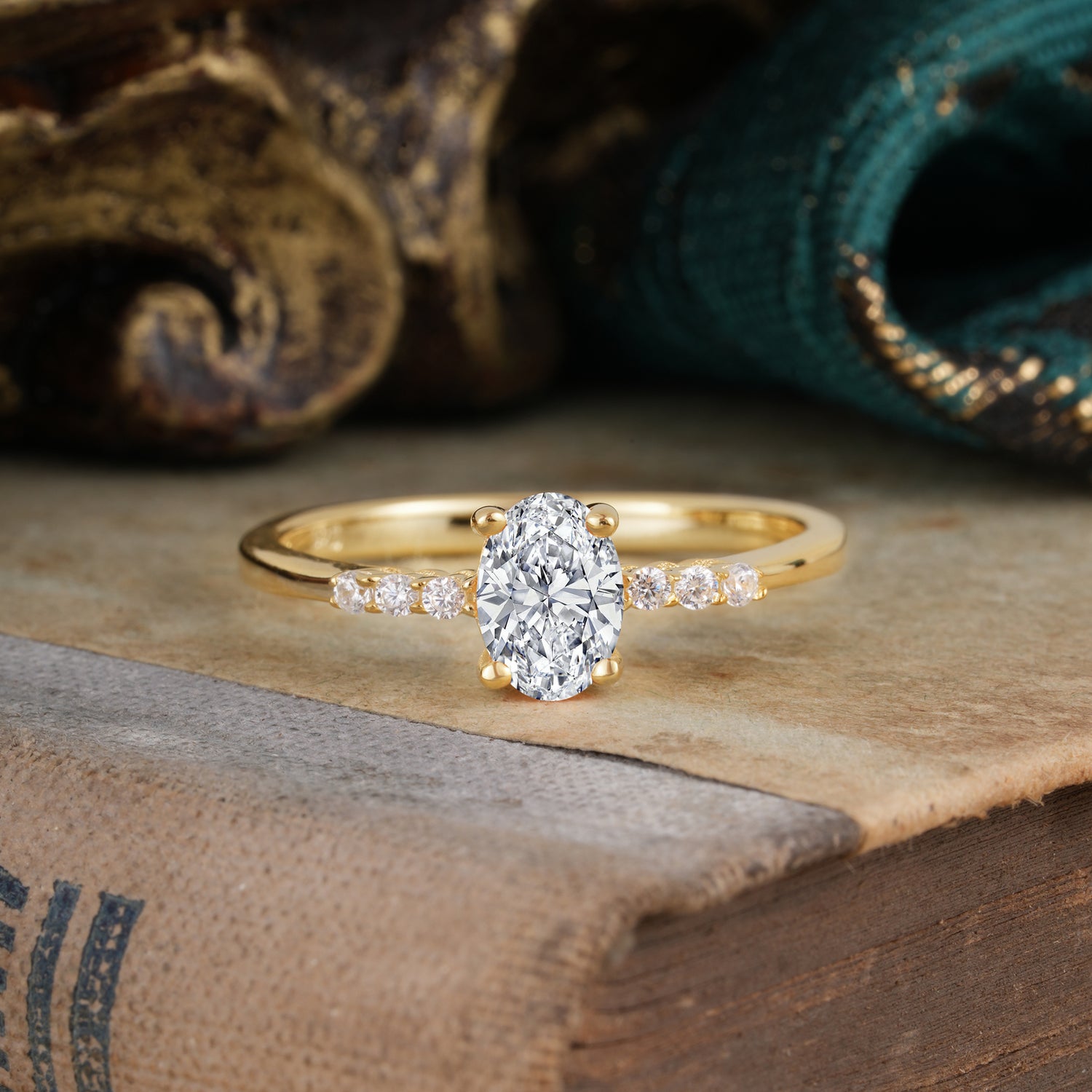1 Carat Oval Cut 4-Prong Lab Diamond Dainty Engagement Ring