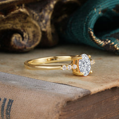 1 Carat Oval Cut 4-Prong Lab Diamond Dainty Engagement Ring