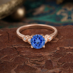Classic Round Sapphire Engagement Ring for Women