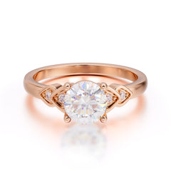 Classic Round Moissanite Engagement Ring for Women