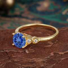 Classic Round Sapphire Engagement Ring for Women