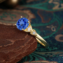 Classic Round Sapphire Engagement Ring for Women