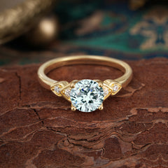 4 Prong Classic Round Lab Diamond Engagement Ring for Women