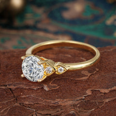 4 Prong Classic Round Lab Diamond Engagement Ring for Women