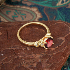 Classic Round Garnet Engagement Ring for Women