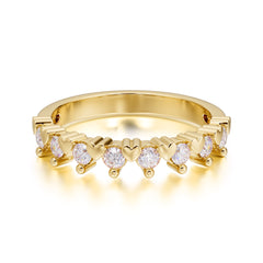 Half Halo Moissanite Weddding Band Unique Promise Ring