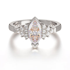1CT Marquise Cut Moissanite Cluster Engagement Anniversary Ring