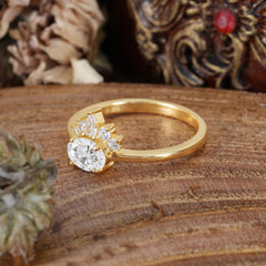 1 Carat Oval Cut 4 Prong Lab Grown Moissanite Anniversary Ring Puppy Paw Unique Ring