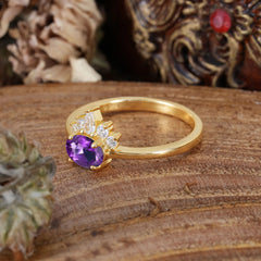 1 Carat Oval Cut Amethyst Anniversary Ring Puppy Paw Unique Ring