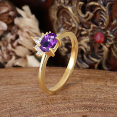1 Carat Oval Cut Amethyst Anniversary Ring Puppy Paw Unique Ring