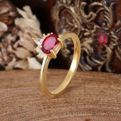 1 Carat Oval Cut Ruby Anniversary Ring Puppy Paw Unique Ring