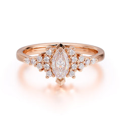 Marquise Cut Vintage Moissanite Engagement Ring Wedding Ring