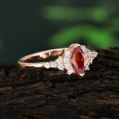Marquise Cut Vintage Garnet Engagement Ring Wedding Ring