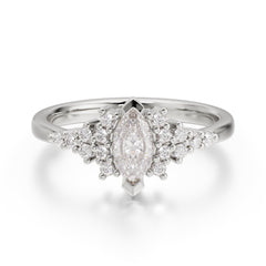 Marquise Cut Vintage Moissanite Engagement Ring Wedding Ring