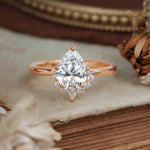 4CT Emerald Cut Lab Diamond Engagement Ring Vintage Classic Side Stones Halo Bridal Ring     - Additional view