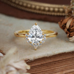 4CT Emerald Cut Lab Diamond Engagement Ring Vintage Classic Side Stones Halo Bridal Ring     - Additional view