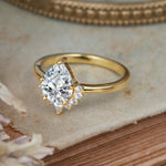 4CT Emerald Cut Lab Diamond Engagement Ring Vintage Classic Side Stones Halo Bridal Ring     - Additional view