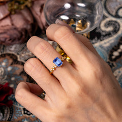 6 Prong Timeless 3 Carat Emerald Cut Sapphire Engagement Ring