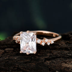 Timeless 3 Carat Emerald Cut Moissanite Engagement Ring
