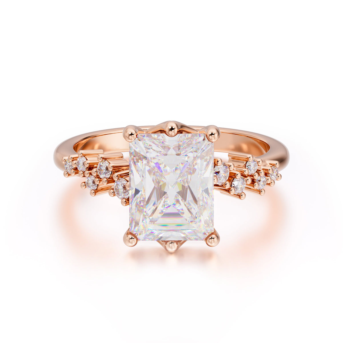 Timeless 3 Carat Emerald Cut Moissanite Engagement Ring