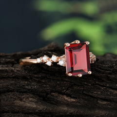 Timeless 3 Carat Emerald Cut Garnet Engagement Ring