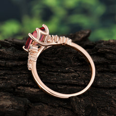 Timeless 3 Carat Emerald Cut Garnet Engagement Ring