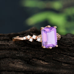 Timeless 3 Carat Emerald Cut Amethyst Engagement Ring