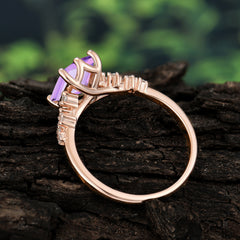 Timeless 3 Carat Emerald Cut Amethyst Engagement Ring