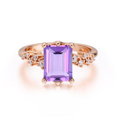 Timeless 3 Carat Emerald Cut Amethyst Engagement Ring