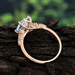 Timeless 3 Carat Emerald Cut Aquamarine Engagement Ring
