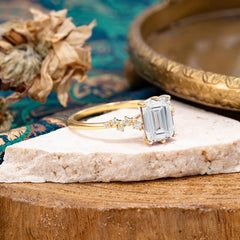 Timeless 3 Carat Emerald Cut Moissanite Engagement Ring