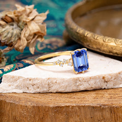 6 Prong Timeless 3 Carat Emerald Cut Sapphire Engagement Ring