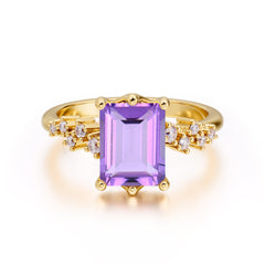 Timeless 3 Carat Emerald Cut Amethyst Engagement Ring